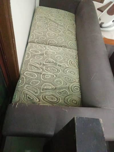 3 and 2 seater, leather and velvet combo