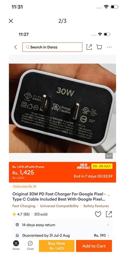 Original 30W PD Fast Charger + Type-C Cable - COD