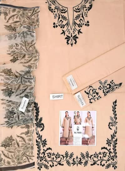 unstitched lawn 3pcs suit