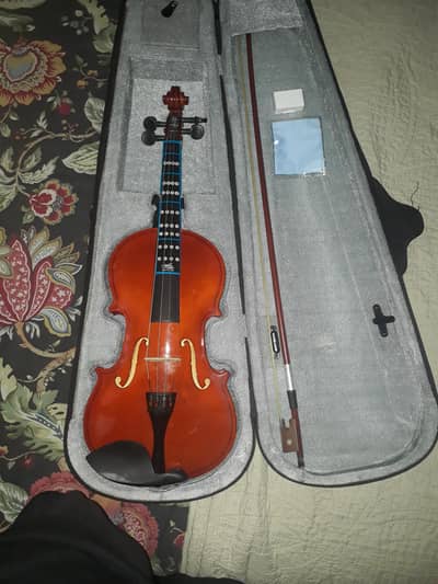 violin  with bow, hard case rosin and shoulder piece
