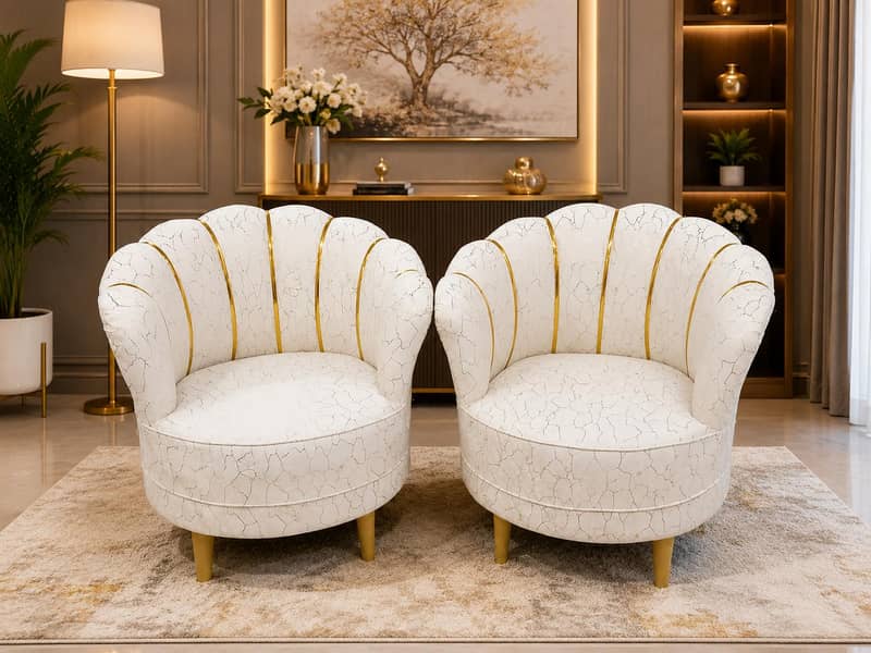 Luxury 2 Seater Coffee Chair Set with Table 0