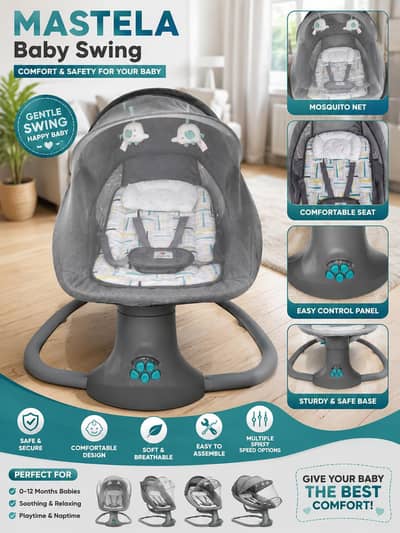 Mastela baby sawing with Mosquito Net | comfortable and safe Like new