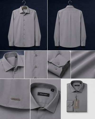 silver mist formal men's shirt