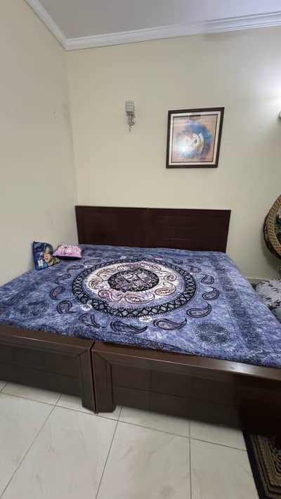 2 Single Wooden Beds (Without Mattress) – Excellent Condition