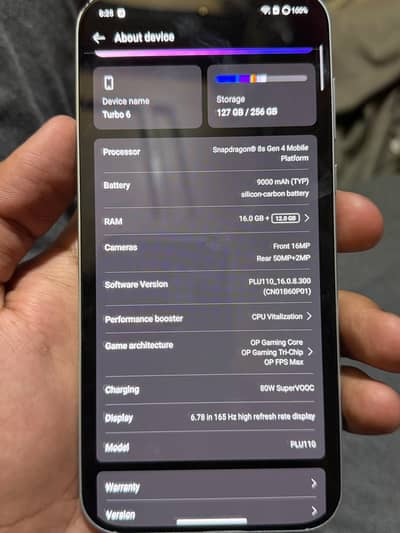 OnePlus 6 Turbo 16GB RAM 256GB Storage– PUBG 120Fps