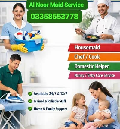 House Maid service Cook helper office boy driver