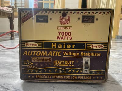 Haier 7000W Copper Stabilizer 80V-260V Heavy Duty - Like New