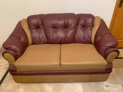 Multi colour and leather sofa set