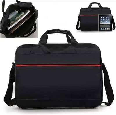 Black oxford bag with red stitching