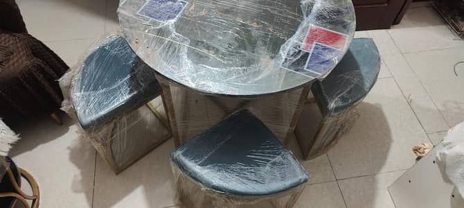 Brand New Multi-Purpose 4-Seater Round Dining and Study Table Set