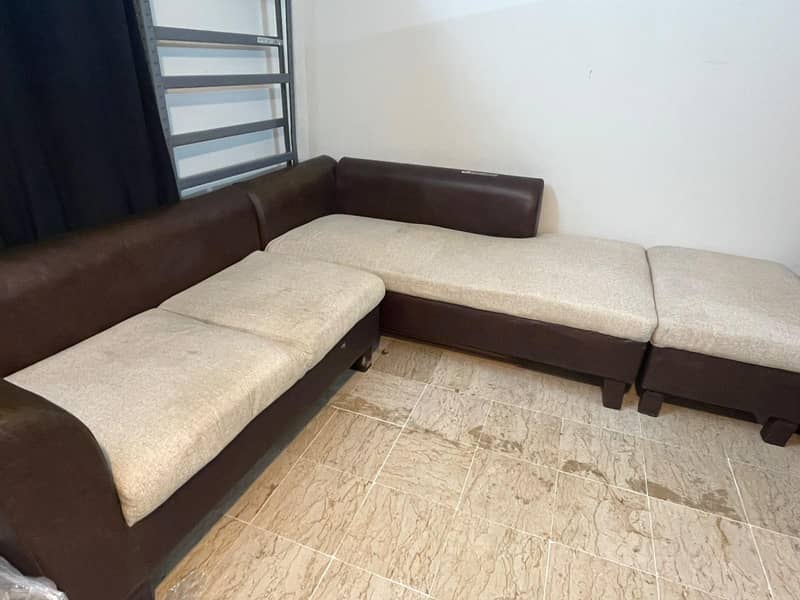 v solid structure L shape sofa 1
