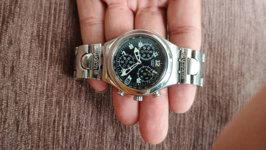 "original swiss made watch. Elegant silver finish. Black Dial/Premium
