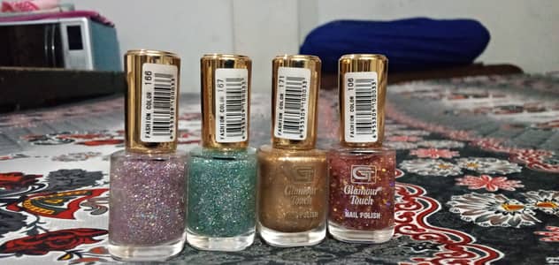 Glamour brand shiny + nude colours of nail polish for beautiful nails