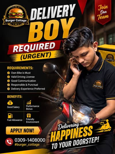 Fastfood delivery boy