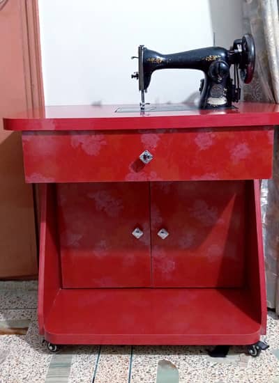 New Sewing Machine Stand with Drawer, Cupboard & Foot Rest