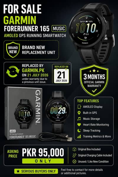 Garmin forerunner 165 with music