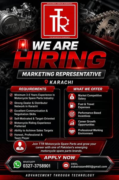marketing representative required for spare parts