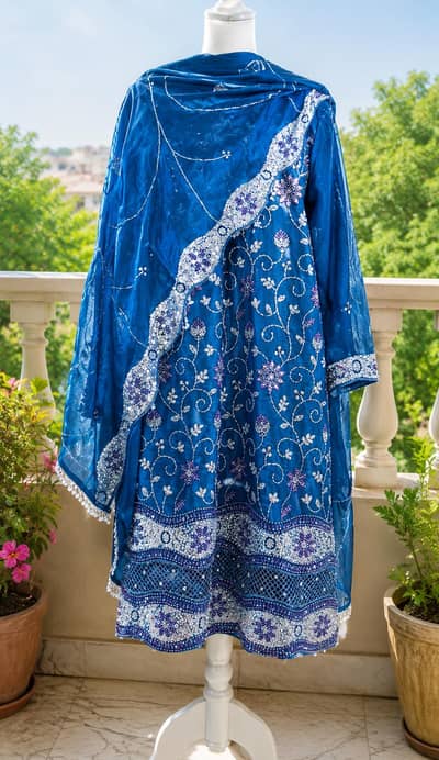 Royal blue Embroidry shirt and Trouser