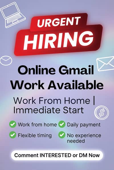 Urgent Online Gmail Work Available – Immediate Hiring