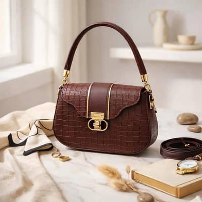 Maroon shoulder bag for women