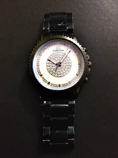 Stylish Black & Rose Gold IIK Collection Watch