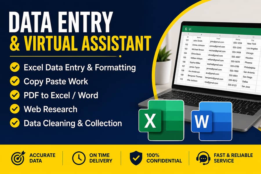 MS Excel Formatting & Computer Typing Work 0