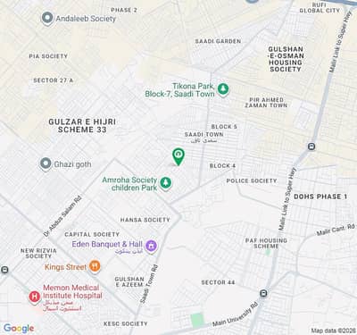 400 Sq Yds Plot For Sale - Saadi Town