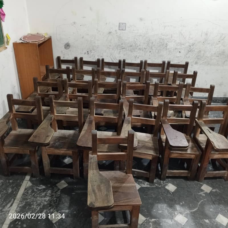 مضبوط لکڑی کے اسکول اسٹڈی ڈیسک/کرسیاں برائے فروخت 4