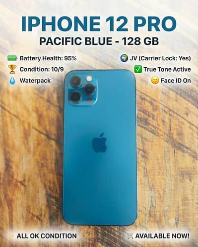 iPhone 12 Pro Pacific Blue 128GB - 95% Battery Health (JV)