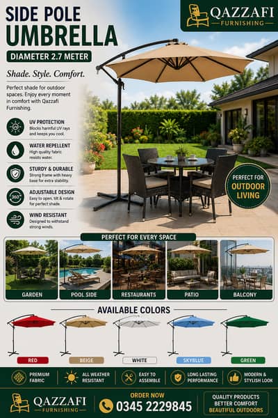 Sidepole Umbrella Outdoor Umbrella canopy shade umbrella cantiliver
