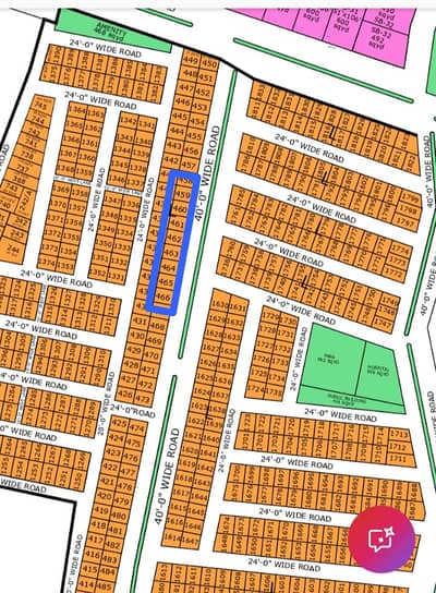 40 FEET ROAD FACING PLOT FOR SALE AT GOLD BLOCK NTR-01 WITH MAP AND TRANSFER
