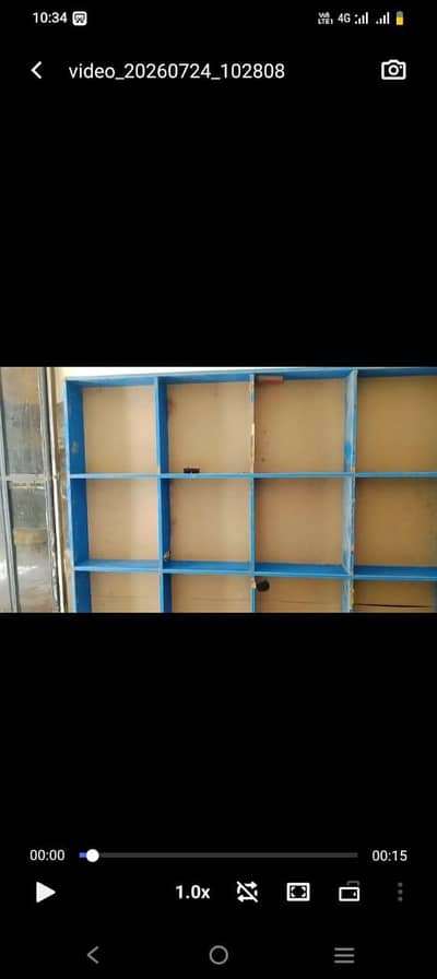 wooden racks + iron sliding doors