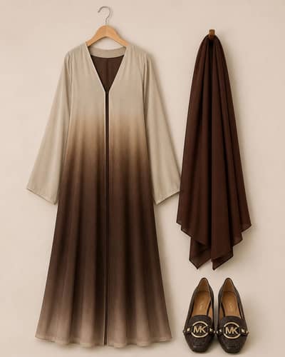 2Premium Outfits Sets|Ombre Brownabaya +Black abaya Collection