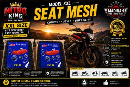 Nitro King XXL Premium 3D Mesh Motorcycle Seat Cover