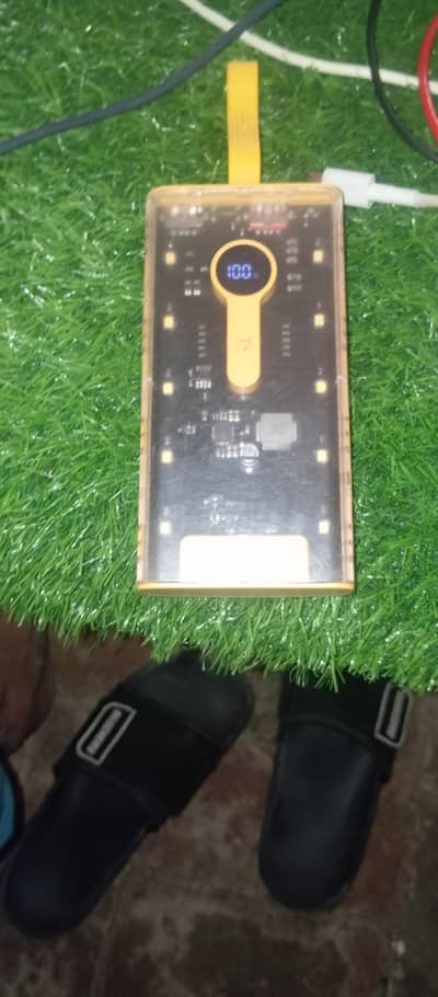 Urgent Sale - Transparent Power Bank 10000mAh with Built-in 4 Cables