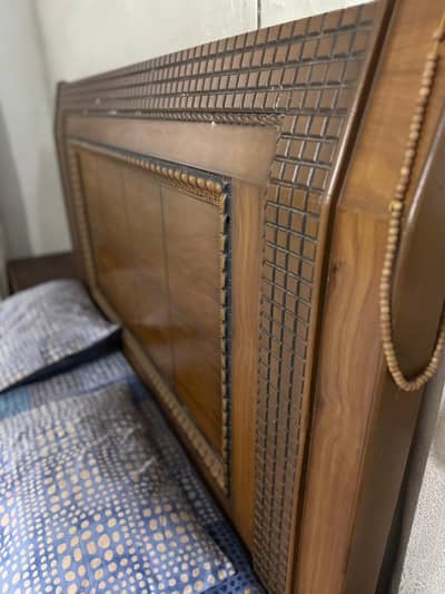 King Size Bed Wooden & Side Tables