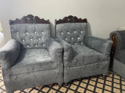 Luxury Wooden Sofa Set (5 Seater) – Excellent Condition