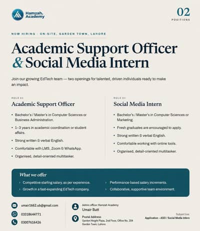 Academic support officer Female