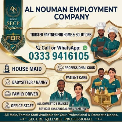 Maid /Cook/ Baby sitter / Patient Care/ Nurse / Kitchen Helper/ Driver