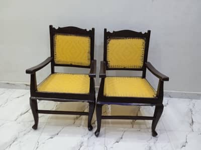 2 pure wooden arm chair