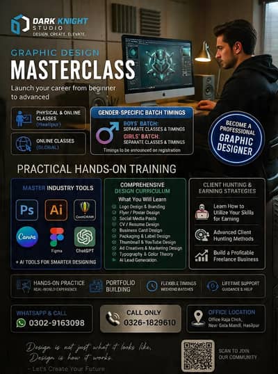 Graphic Designing & Ai Master Classes in Hasilpur