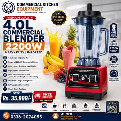 4.0L Commercial Blender | 2200W Heavy Duty Juicer Blender | Imported