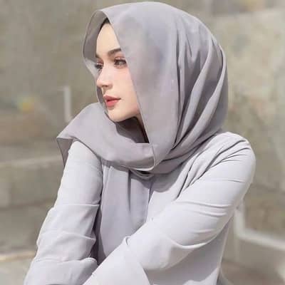 Grey chiffon Hijab women daily wear office casual