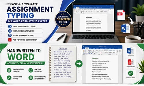 Professional Content Writing, Assignment & MS Word Typing Services