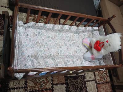 Baby Cot | Wooden Movable Baby Cot with huge Storage box