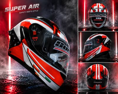 Super Air Full Face Helmet | Brand New | DOT Approved | 2 Colours Ava