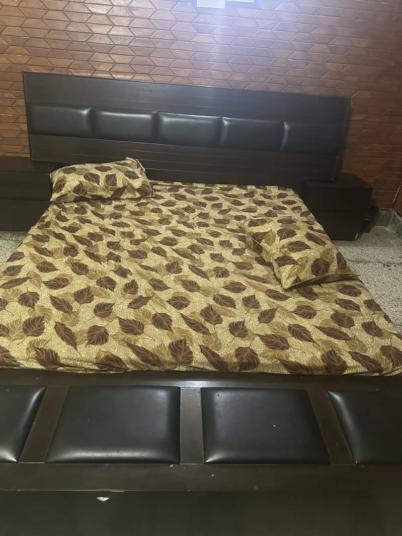 Bed set with two side table and bed frame 1