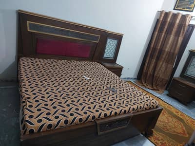 Bed with mattress | 2 side table