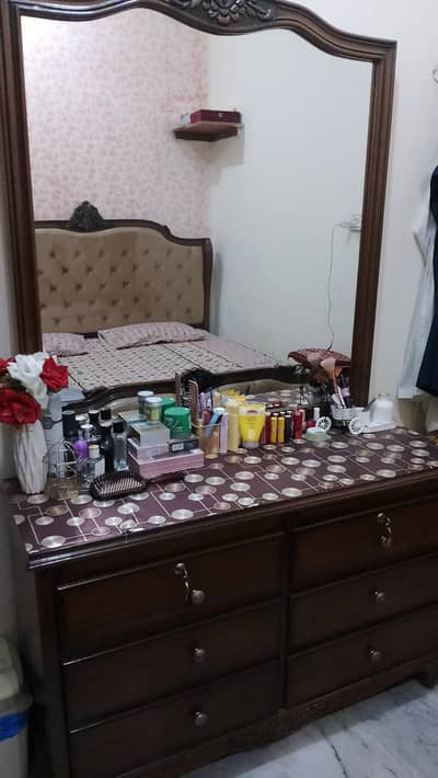 big size 6 drawer dressing table with wooden stool