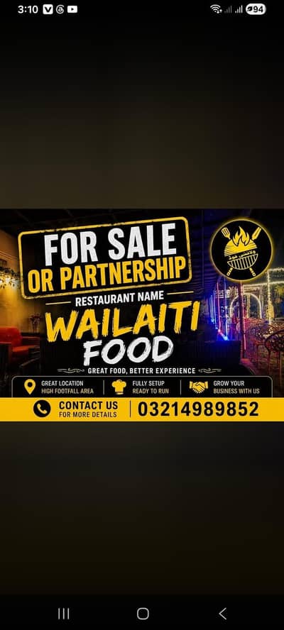 Restaurant for sale urgent